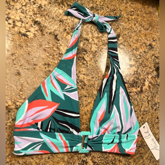 NWT Anne Cole Women’s Tropical Halter Bikini Top - Picture 3 of 6